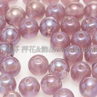捷克圓形珠4mm珠光三色堇紫