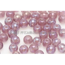 捷克圓形珠4mm珠光三色堇紫