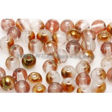 捷克圓形珠4mm殊光-透明-茶水晶混合色-50個