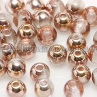 捷克圓形珠4mm金彩玫瑰金光雙面色-50個
