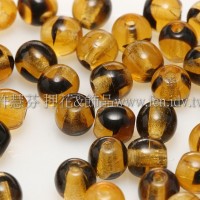 捷克圓形珠4mm琥珀-咖啡黑混合色-50個