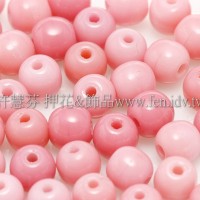 捷克圓形珠4mm粉紅玫瑰石色-50個