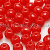 捷克圓形珠4mm大紅-50個