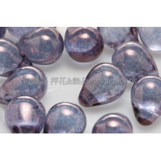6X8mm捷克水滴形珠-紫色水晶珠光色 -20個