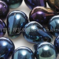 6X8mm捷克水滴形珠-紫-藍-綠-可可金炫彩混合色-20個