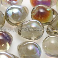 6X8mm捷克水滴形珠-灰鑽石水晶珠光色 -20個