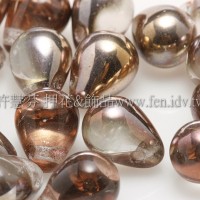 6X8mm捷克水滴形珠-金色水晶珠光色 -20個