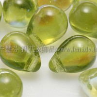 6X8mm捷克水滴形珠-炫光明綠色-20個