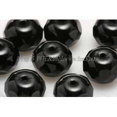 捷克車輪珠6x9mm黑玉色-6個