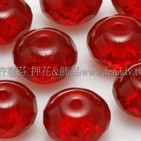 捷克車輪珠6x9mm泰國紅寶石紅-6個