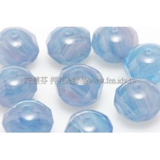 捷克車輪珠6x9mm流水紋-丹寧藍-膚粉混合色-6個