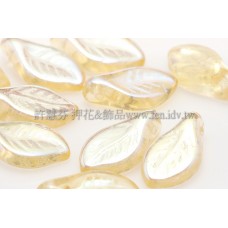 5X10mm捷克楔形葉珠-琥珀色水晶珠光色-20個