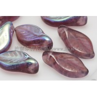 5X10mm捷克楔形葉珠-炫彩三色堇紫-20個