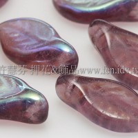 5X10mm捷克楔形葉珠-炫彩三色堇紫-20個