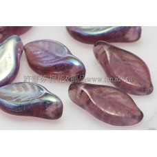 5X10mm捷克楔形葉珠-炫彩三色堇紫-20個