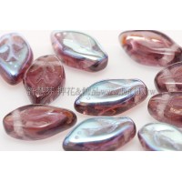 5x10mm捷克紫薇葉形珠-炫彩三色堇紫-20個