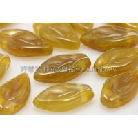 5x10mm捷克紫薇葉形珠-芥末黃-20個