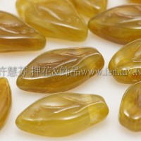 5x10mm捷克紫薇葉形珠-芥末黃-20個