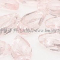 5x10mm捷克紫薇葉形珠-透明水蜜桃粉紅-20個