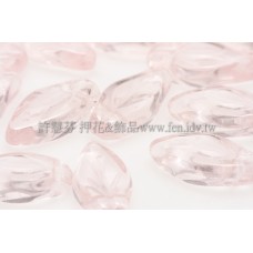 5x10mm捷克紫薇葉形珠-透明水蜜桃粉紅-20個