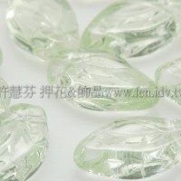 5x10mm捷克紫薇葉形珠-透明翠綠-20個