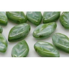 5x10mm捷克紫薇葉形珠-深色翡翠綠-20個
