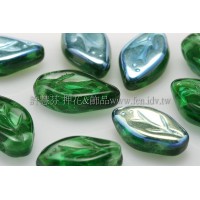 5x10mm捷克紫薇葉形珠-炫彩翡翠綠-20個