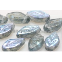 5x10mm捷克紫薇葉形珠-炫彩蒙大拿藍-20個