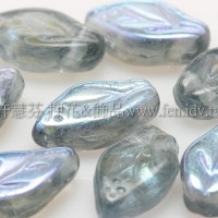 5x10mm捷克紫薇葉形珠-炫彩蒙大拿藍-20個