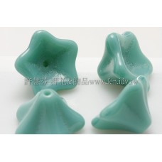 捷克花形大喇叭珠8x13mm綠松玉石綠-10個