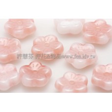 捷克梅花珠3x8mm水蜜桃紅x牛奶白漸層混合色-20個