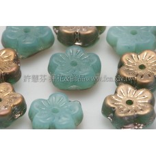 捷克梅花珠3x8mm可可金x軍服藍雙色-20個