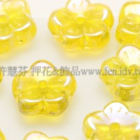 捷克梅花珠3x8mm七彩月光黃色-20個