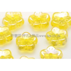 捷克梅花珠3x8mm七彩月光黃色-20個