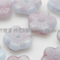 捷克梅花珠3x8mm小紅莓x粉天藍漸層混合色-20個