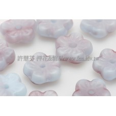 捷克梅花珠3x8mm小紅莓x粉天藍漸層混合色-20個