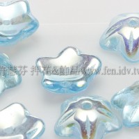 捷克花形小喇叭珠10mm-珠光海藍色-10個