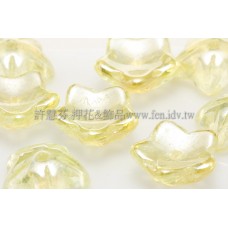捷克花形小喇叭珠10mm-珠光香檳黃-10個