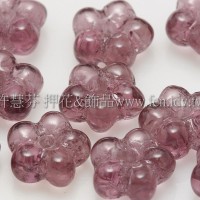 捷克五瓣花朵珠7mm三色堇紫-20個