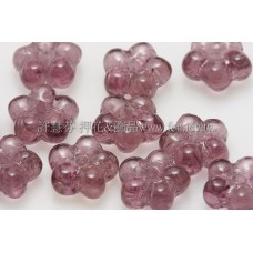 捷克五瓣花朵珠7mm三色堇紫-20個