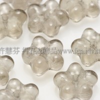 捷克五瓣花朵珠7mm灰鑽石色 -20個