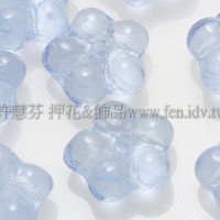 捷克五瓣花朵珠7mm亮天藍色-20個