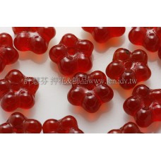 捷克五瓣花朵珠7mm泰國紅寶石紅-20個