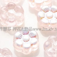 捷克六瓣花朵珠4x8mm閃亮珠光玫瑰淡粉色-20個