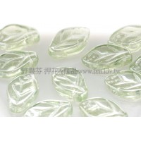 7x12mm捷克紫薇葉形珠-透明炫彩翠綠-20個