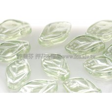 7x12mm捷克紫薇葉形珠-透明炫彩翠綠-20個