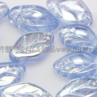 7x12mm捷克紫薇葉形珠-炫彩蒙大拿藍-20個