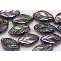 7x12mm捷克紫薇葉形珠-七彩紫金色-20個