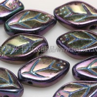 7x12mm捷克紫薇葉形珠-七彩紫金色-20個