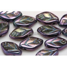 7x12mm捷克紫薇葉形珠-七彩紫金色-20個